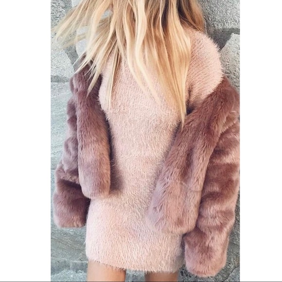 Stile Loft Jackets & Blazers - ‘Danica’ Pink Fluffy Faux Fur Coat